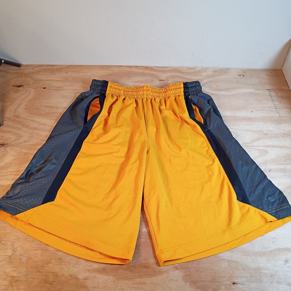 Mens Nike Dri-Fit Athletic Basketball Shorts Size XXL 2XL Yellow Black Pockets